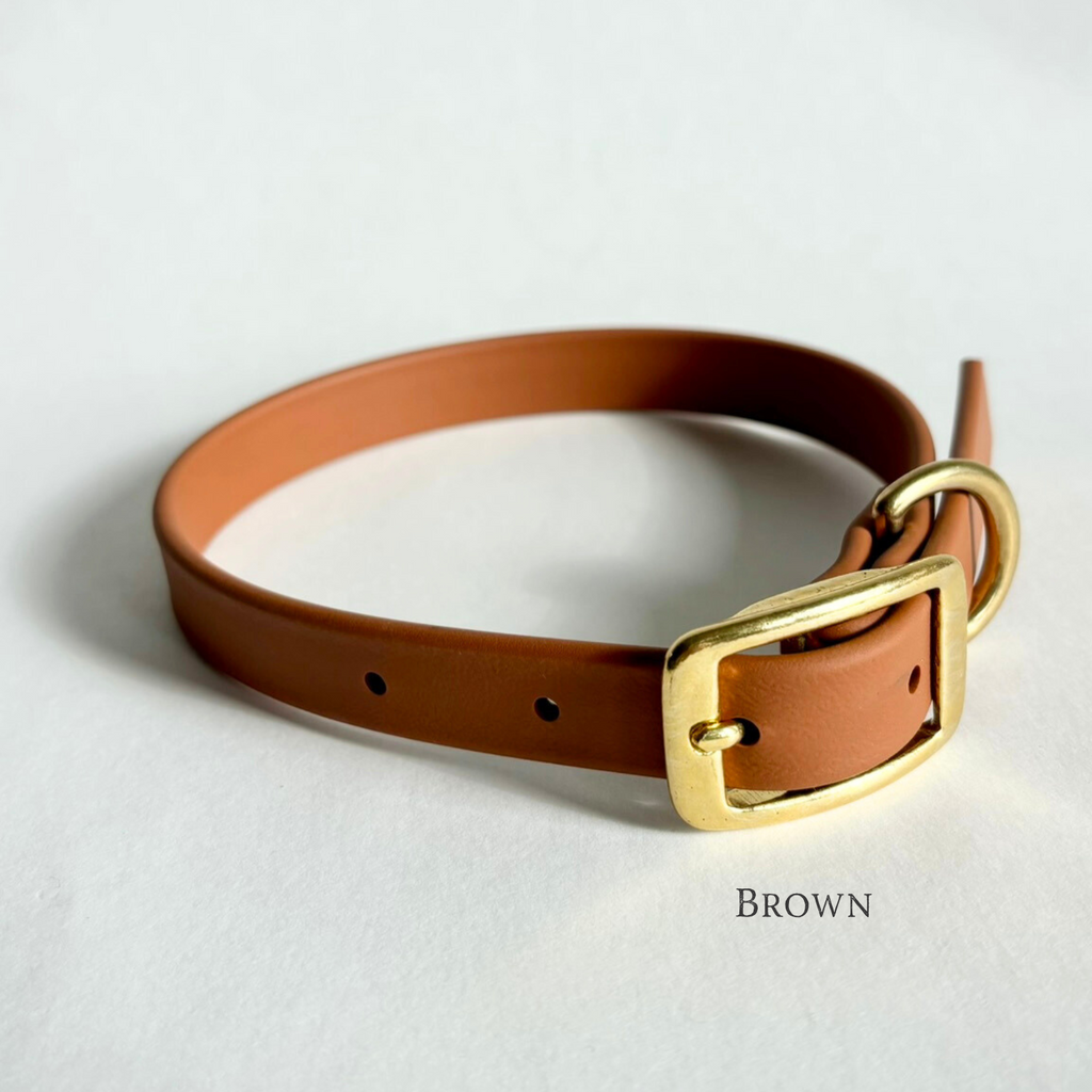 Single-Tone 3/4 Inch Dog Collar: Waterproof, Odor-Free, Biothane