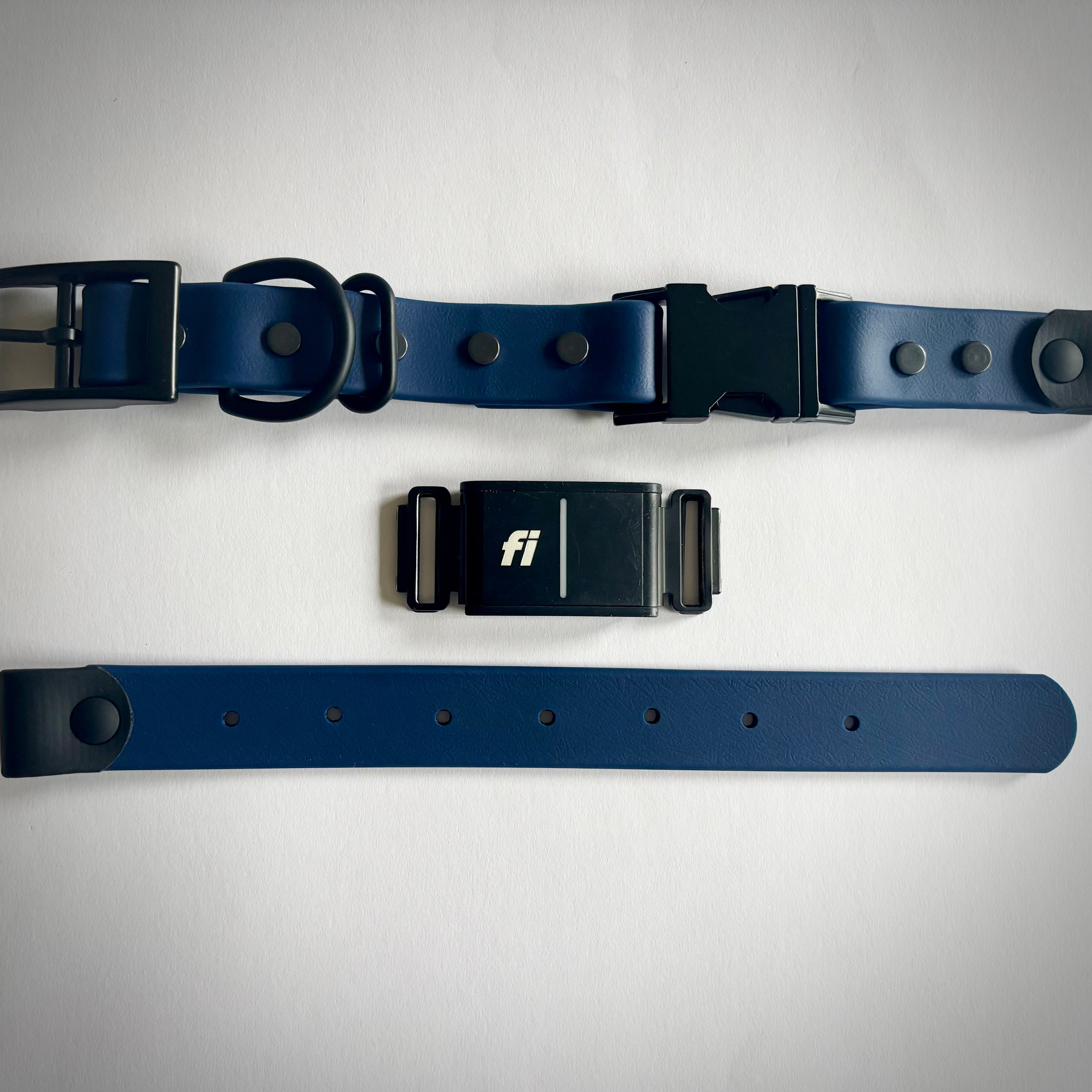 Fi Compatible 1” Quick Release Dog Collar | Waterproof BioThane | Adjustable Replacement Strap | Black Hardware | Made in USA