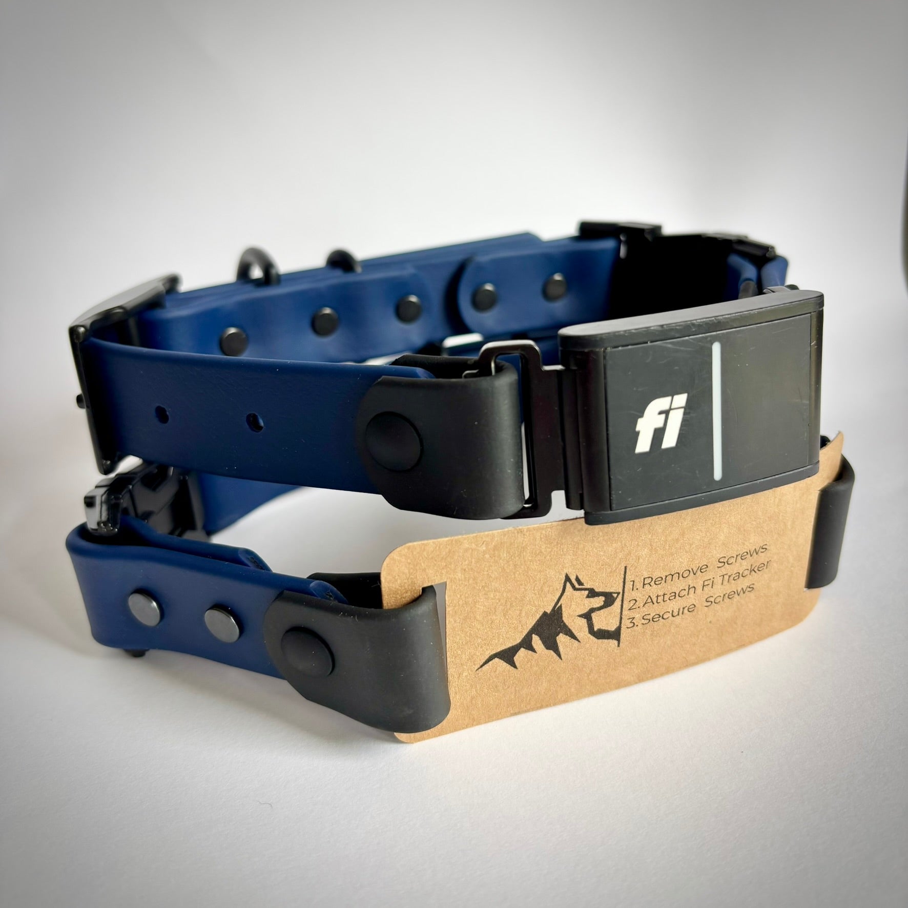 Fi Compatible 1” Quick Release Dog Collar | Waterproof BioThane | Adjustable Replacement Strap | Black Hardware | Made in USA