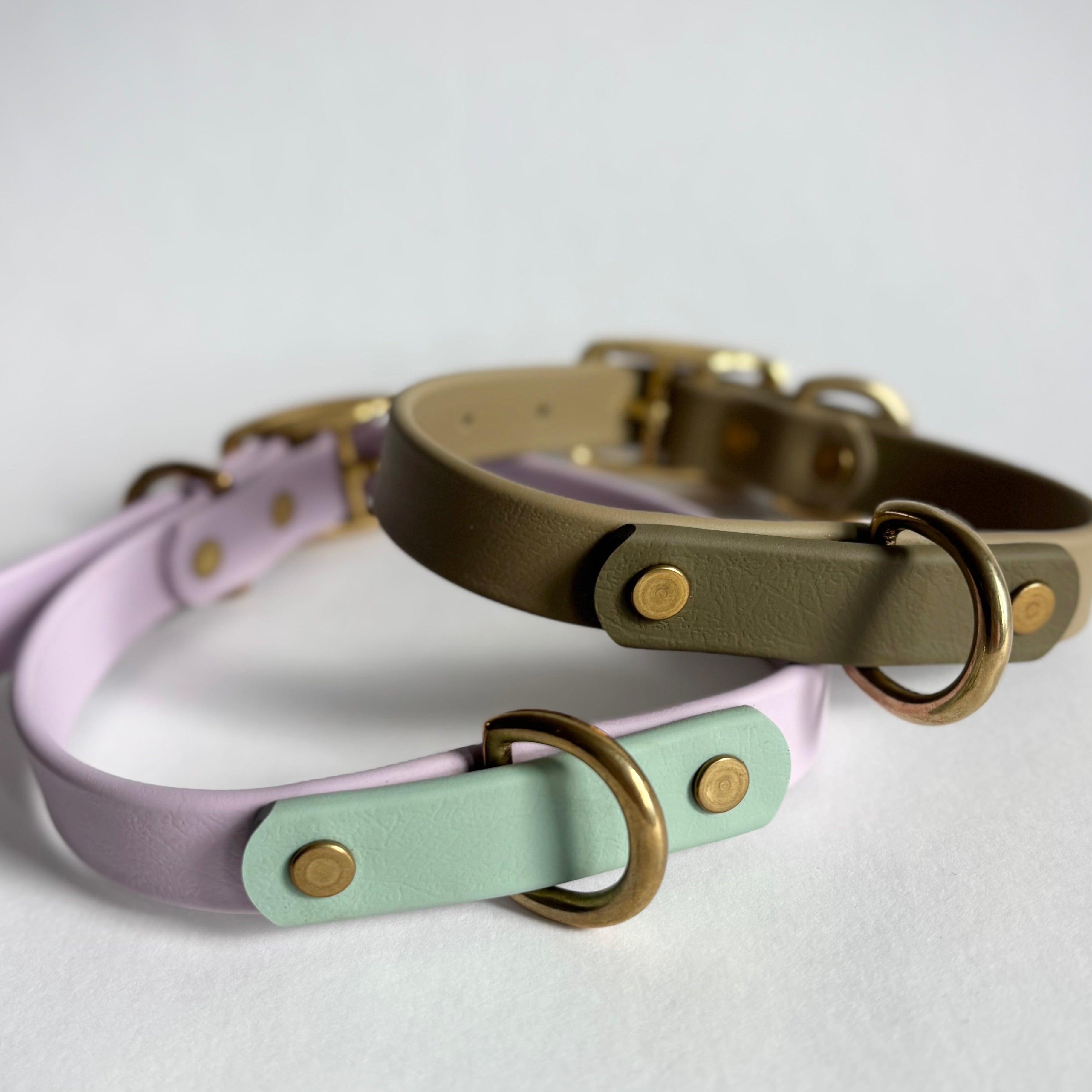 Two-Tone 3/4 Inch Dog Collar: Custom Colors, Waterproof, Odor-free, Biothane