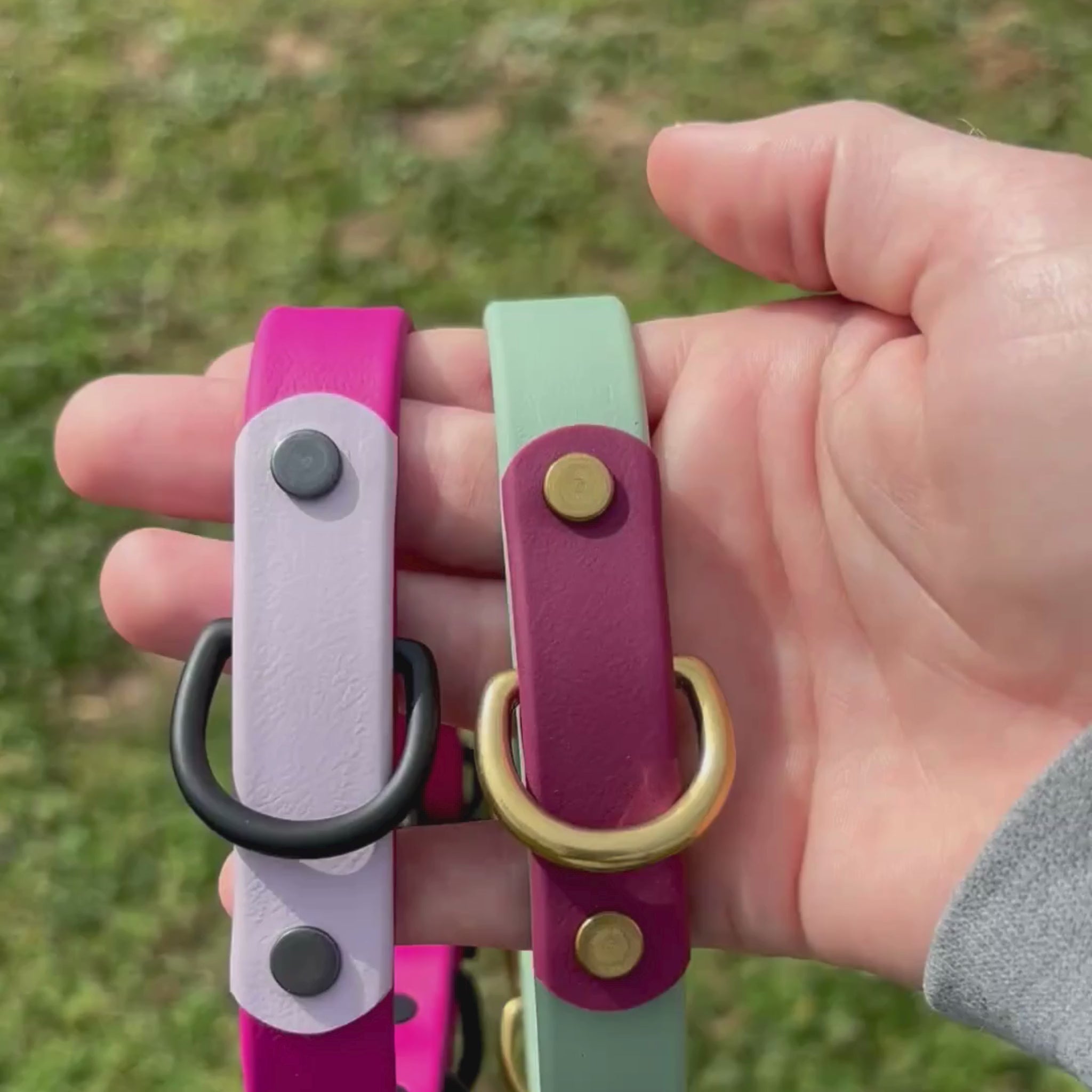 Two-Tone 3/4 Inch Dog Collar: Custom Colors, Waterproof, Odor-free, Biothane